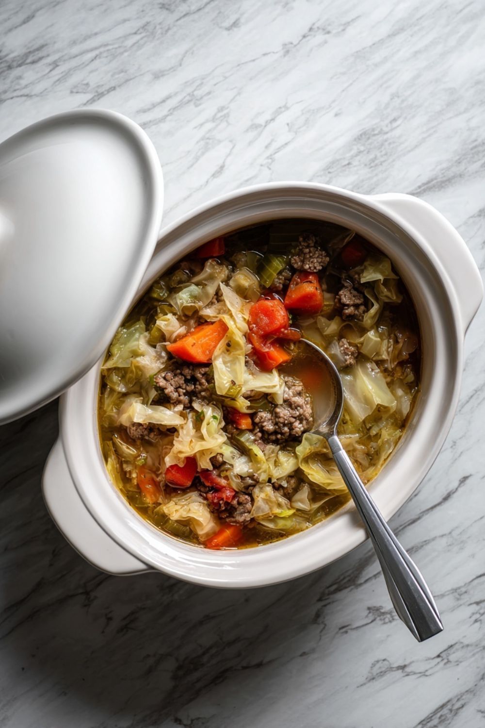 Minimal Prep Slow Cooker Cabbage Beef Soup Recipe